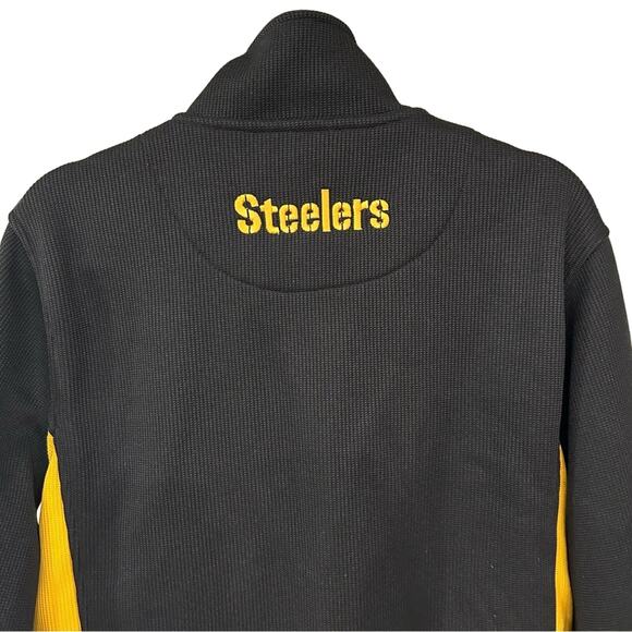 Steelers Unisex Waffle Knit Fleece Lined Full Zip Active Jacket EUC Size Medium - Picture 10 of 10